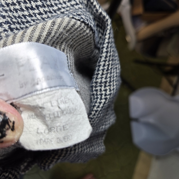 Vtg 90s Flax By Angelheart Striped Linen Button Down Lagenlook Shirt - Picture 2 of 11